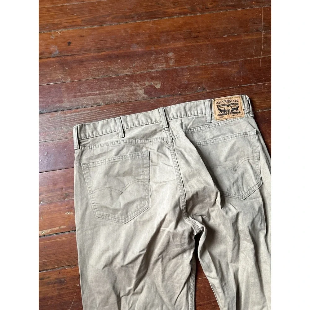 Levis 505 Mens‎ Jeans 40x32 Regular Fit Straight Leg Tan Khaki